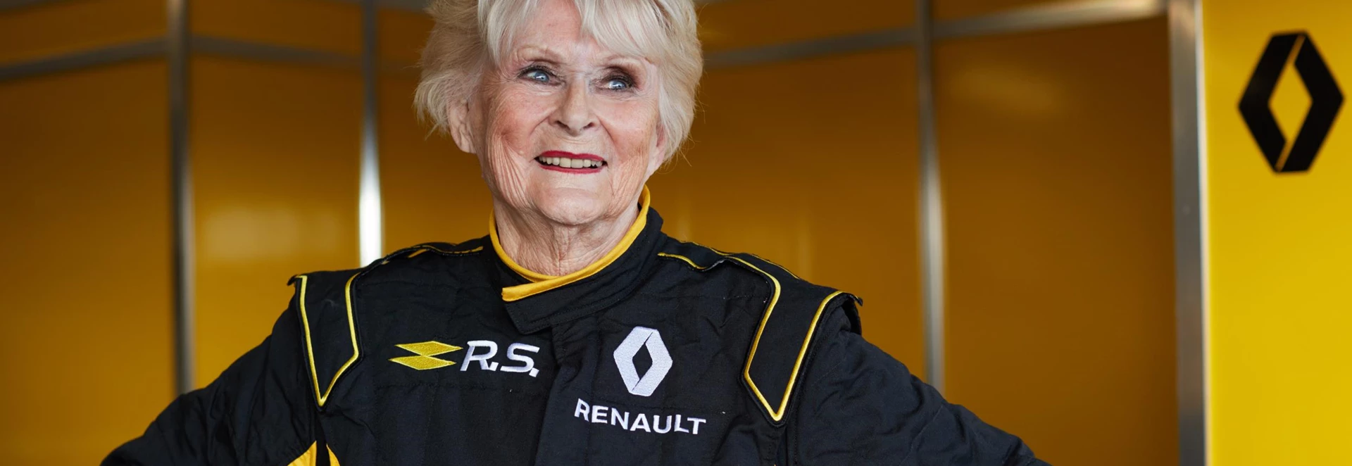 Watch 79-year old Rosemary Smith take a Renault Formula One car for a test drive 